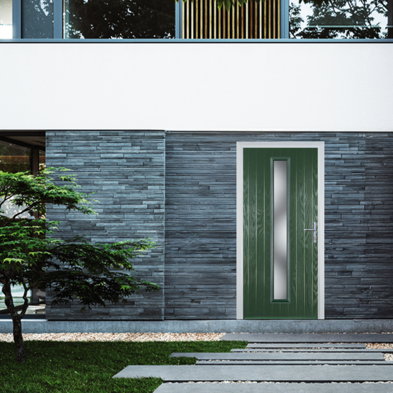 Door Stop Cottage Long (59) Composite Contemporary Door In Green Image