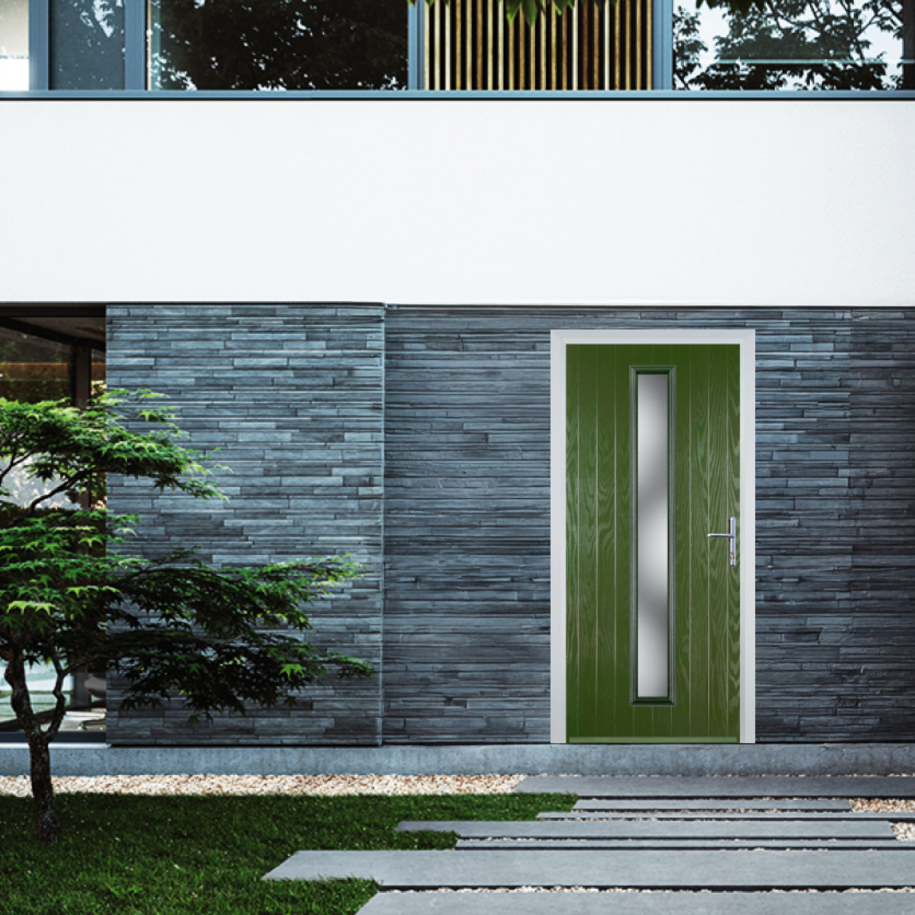 Door Stop Cottage Long (59) Composite Contemporary Door In Fern Green Image