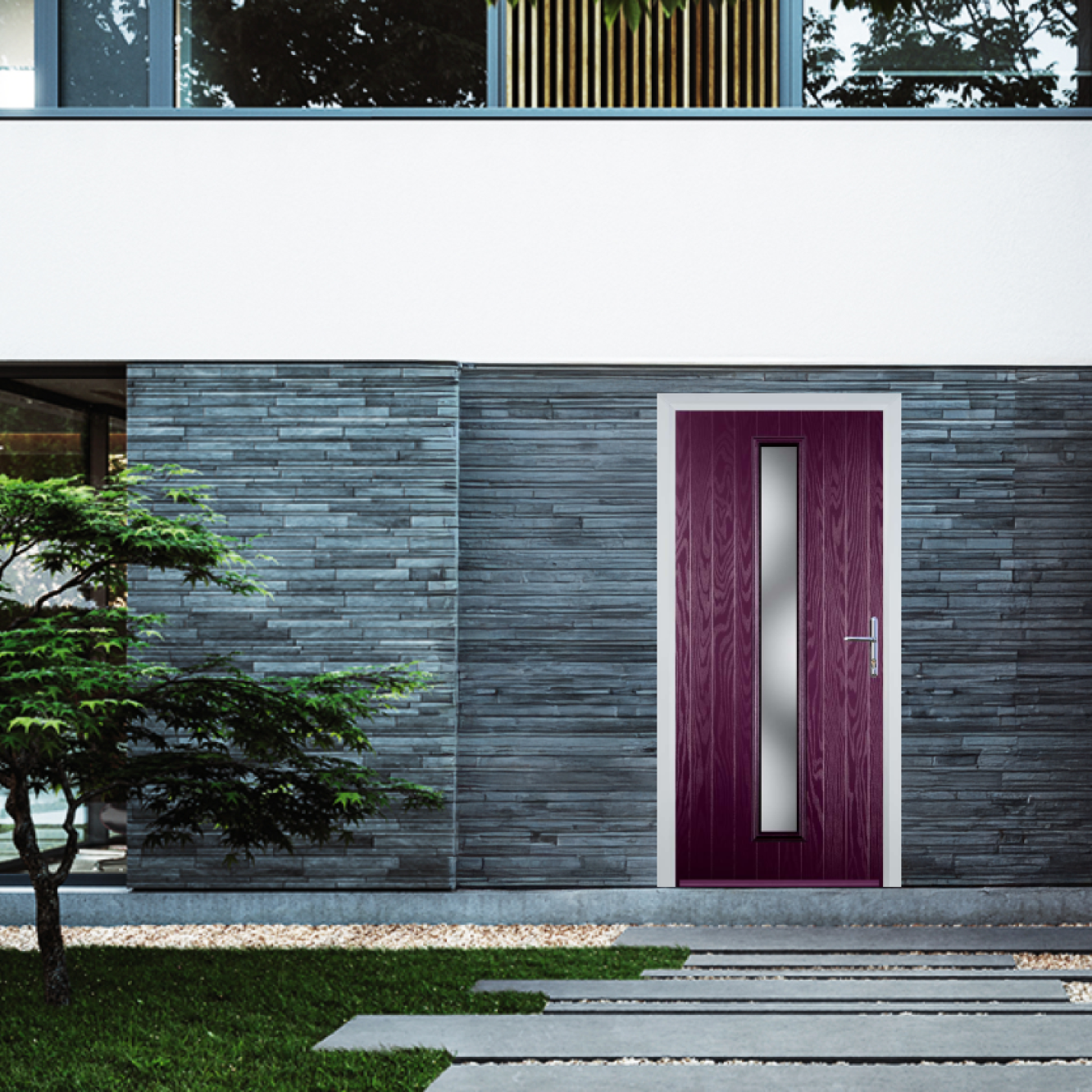 Door Stop Cottage Long (59) Composite Contemporary Door In Purple Violet Image