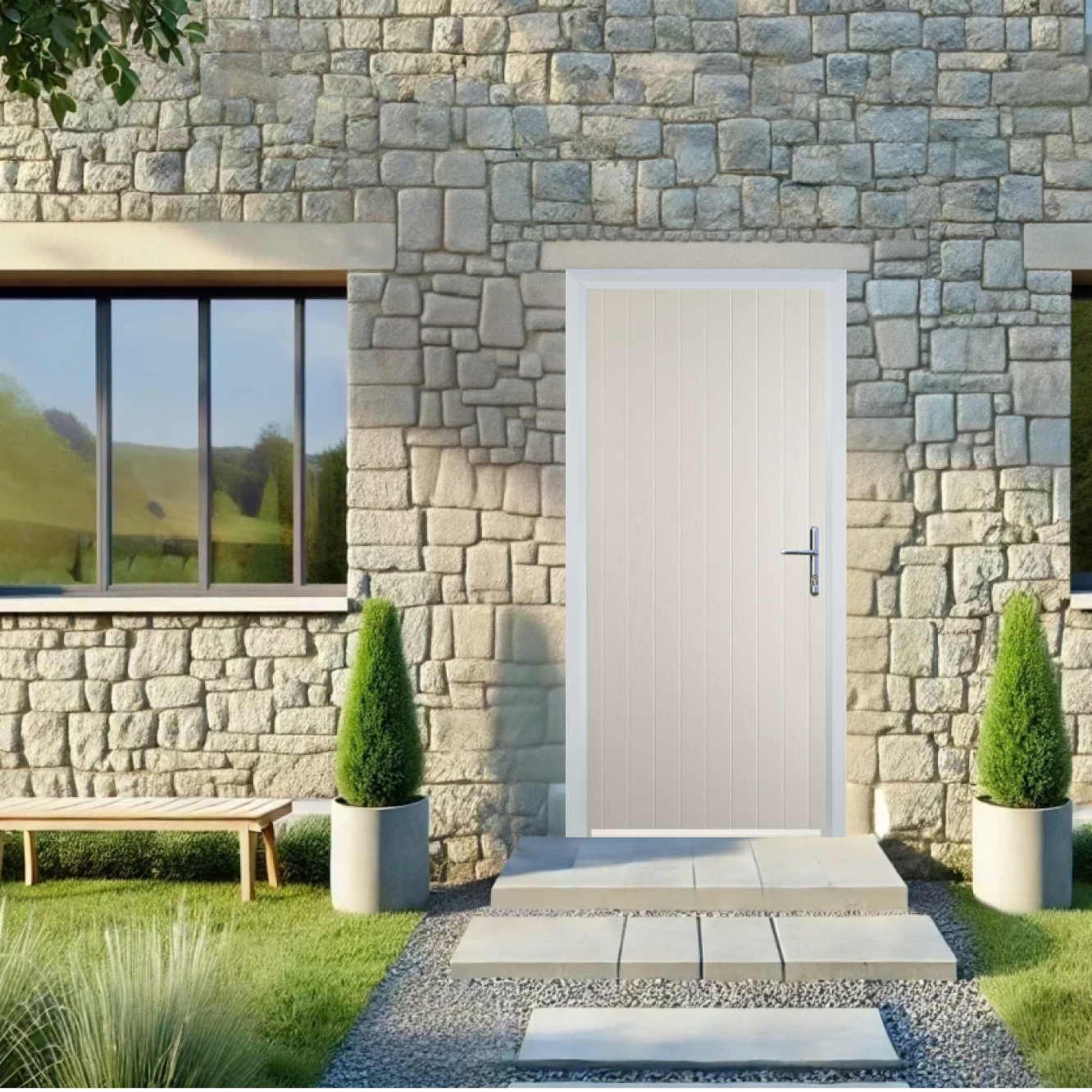 Door Stop Cottage (R) Composite Cottage Door In Cream Image