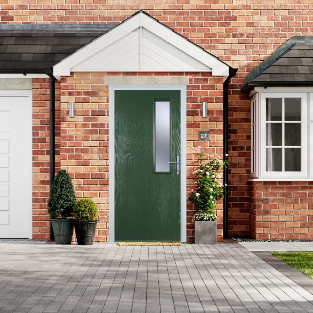 Door Stop Mid Square - Flush Grained (56) Composite Flush Door In Green Image
