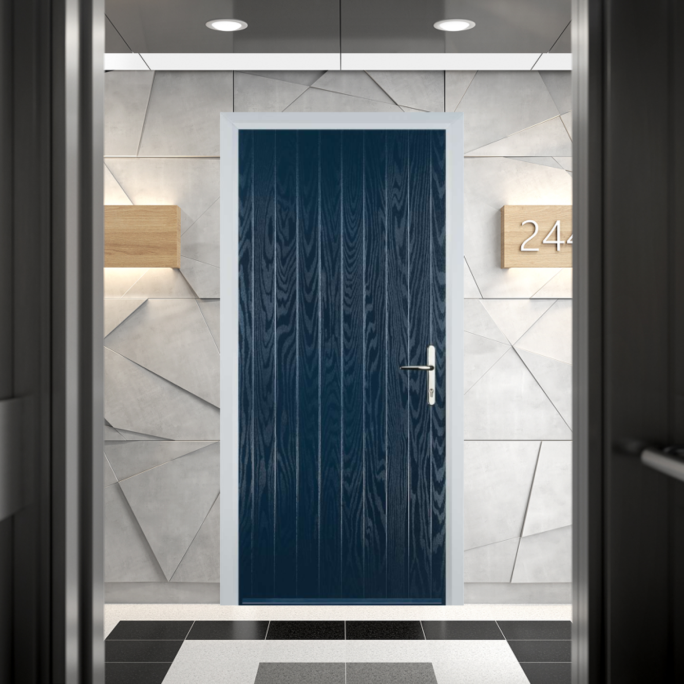 Door Stop Cottage FD30 Fire Door In Blue Image