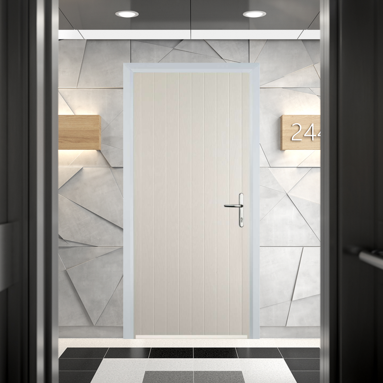 Door Stop Cottage FD30 Fire Door In Cream Image