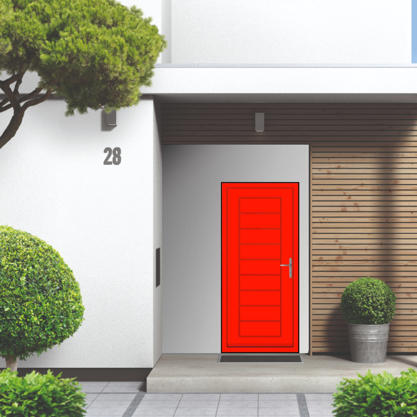 Smart Signature Portobello Aluminium Composite Door In Poppy Red (RAL 04E53M) Image