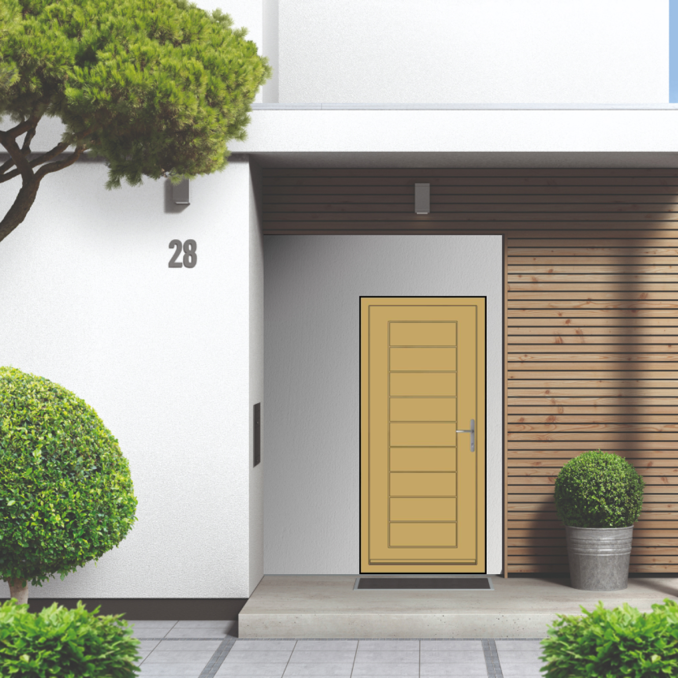 Smart Signature Portobello Aluminium Composite Door In Sand yellow (RAL 1002M) Image