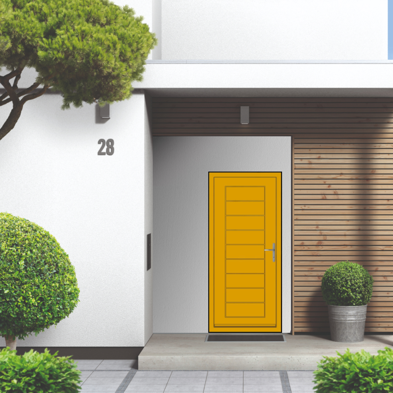 Smart Signature Portobello Aluminium Composite Door In Daffodil yellow (RAL 1007M) Image