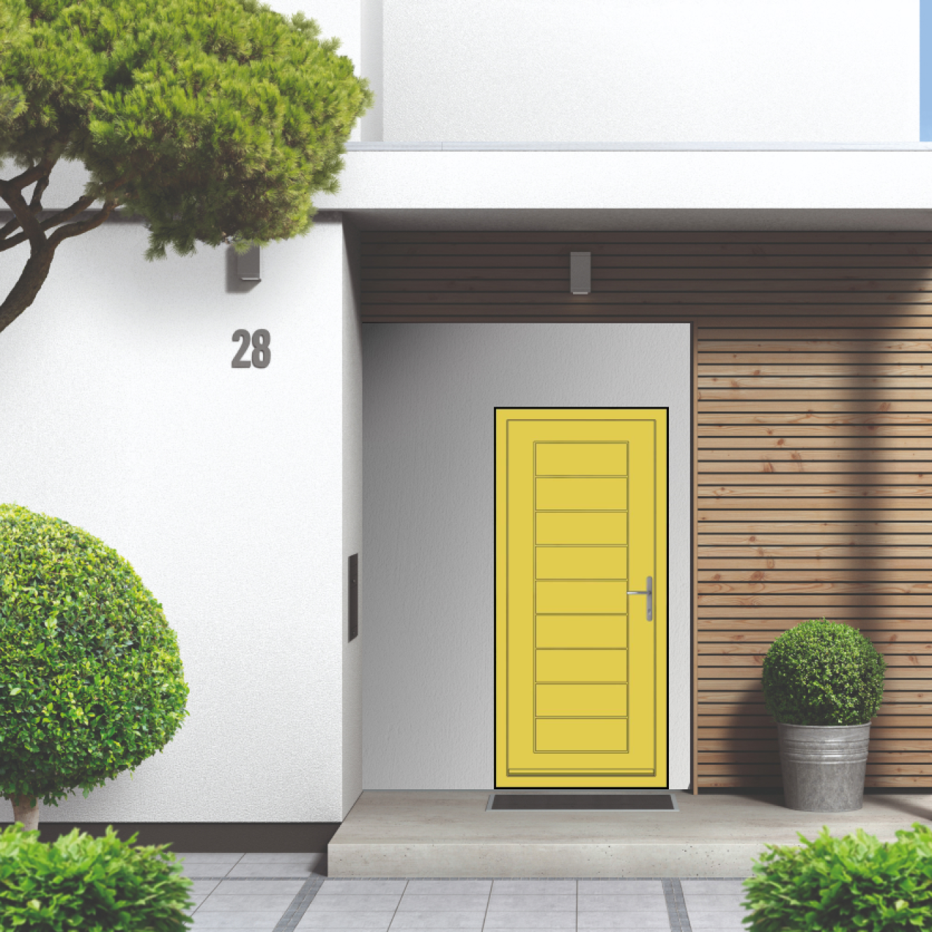 Smart Signature Portobello Aluminium Composite Door In Ivory (RAL 1014M) Image