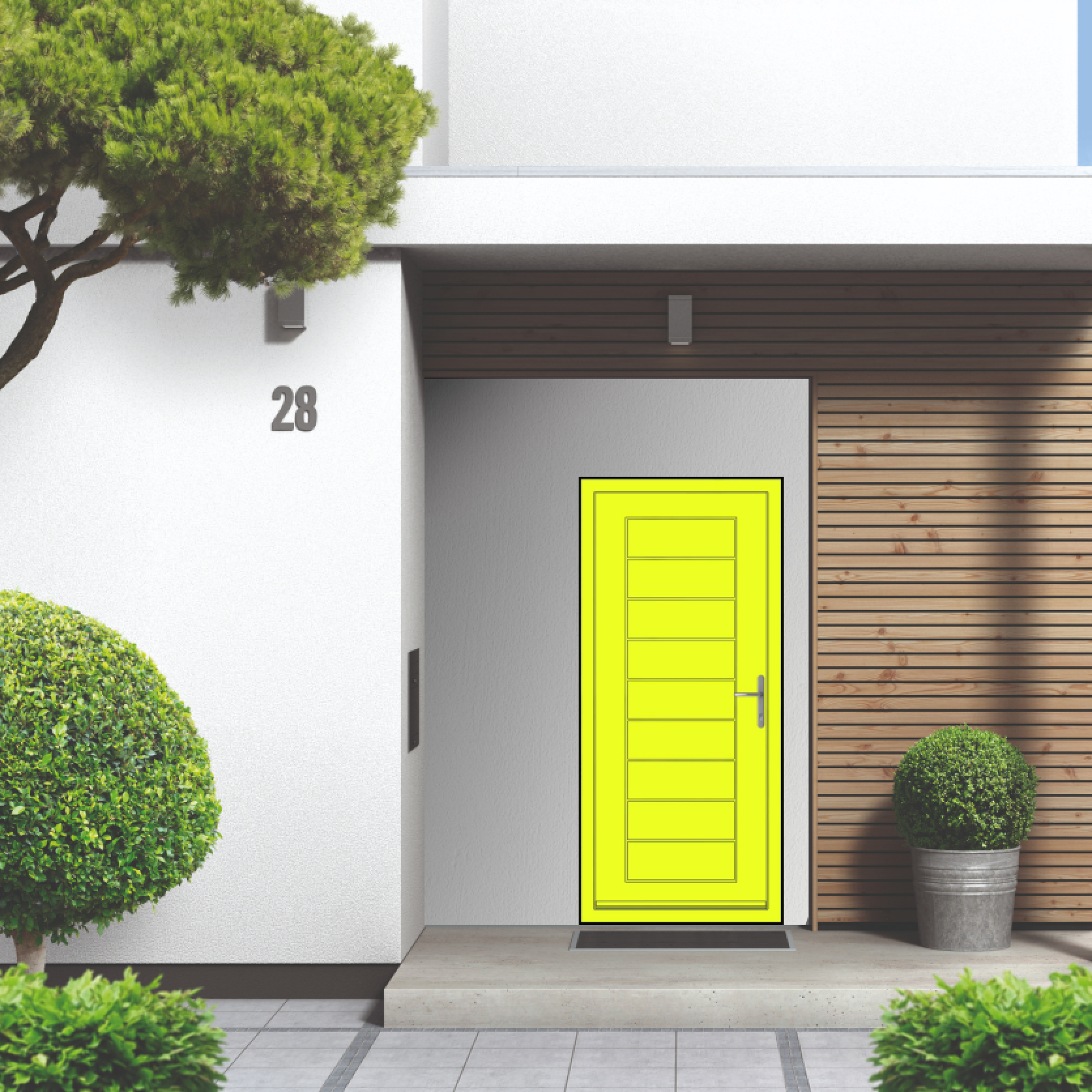 Smart Signature Portobello Aluminium Composite Door In Sulphur yellow  (RAL 1016M) Large
                        Image