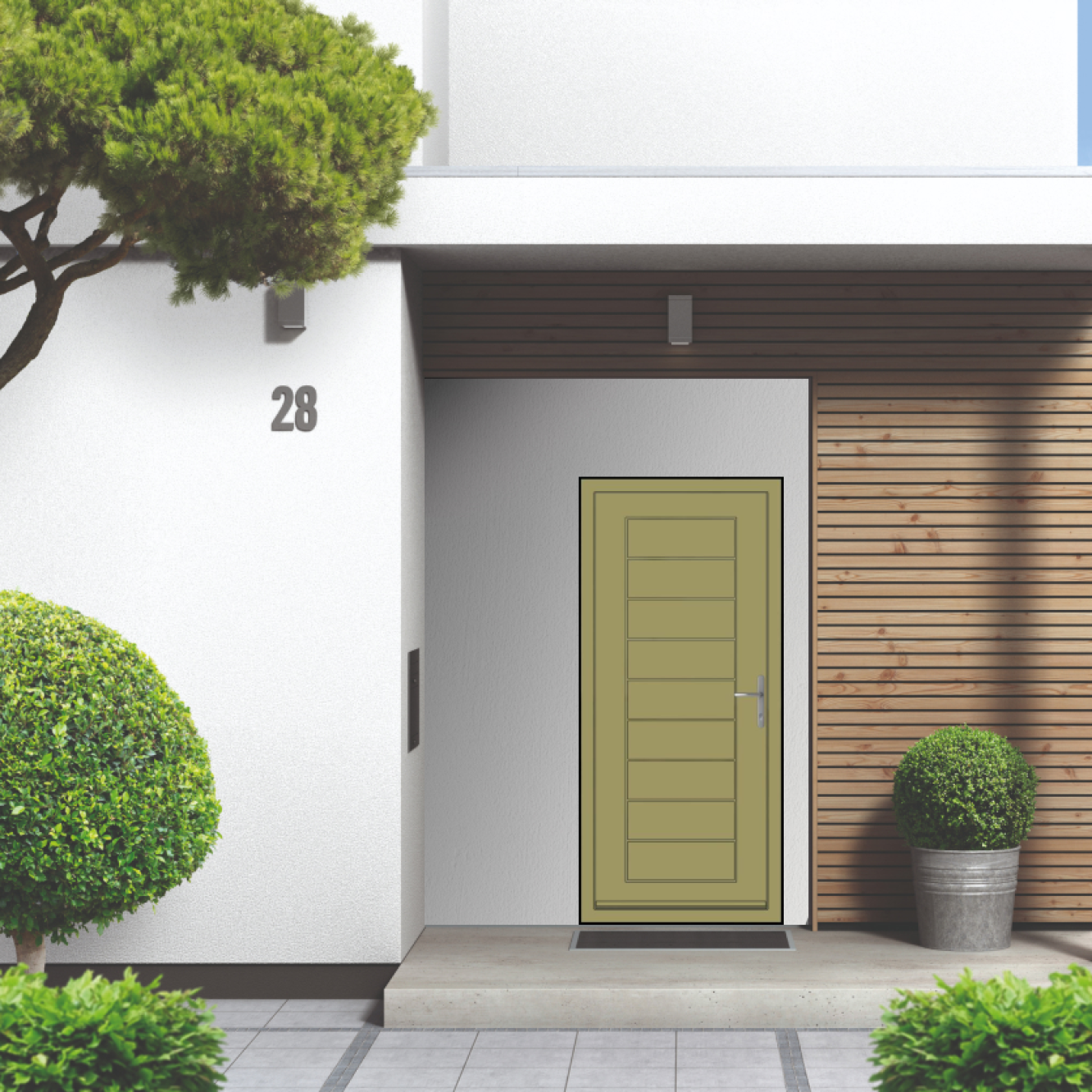Smart Signature Portobello Aluminium Composite Door In Grey beige (RAL 1019M) Image