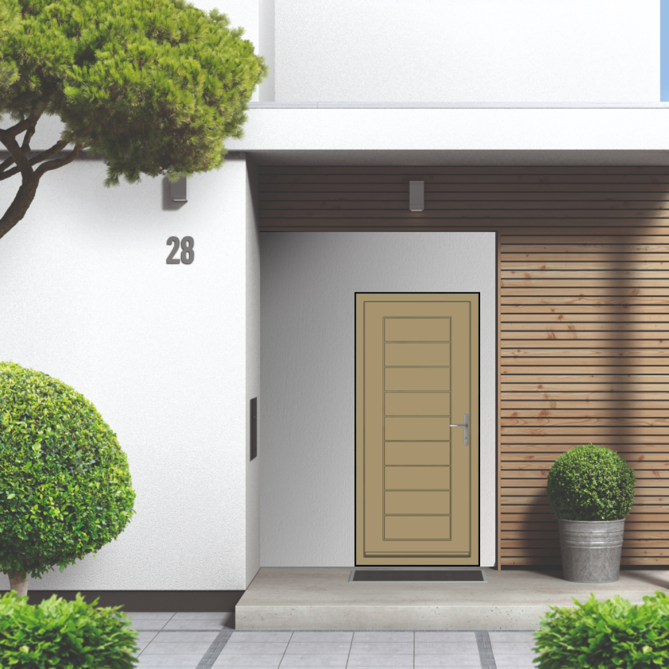 Smart Signature Portobello Aluminium Composite Door In Olive Yellow (RAL 1020M) Image