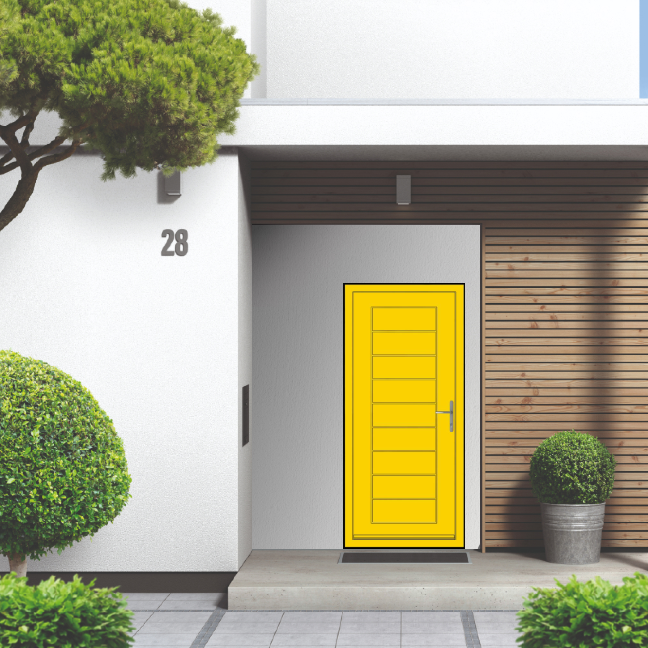 Smart Signature Portobello Aluminium Composite Door In Traffic Yellow (RAL 1023M) Image