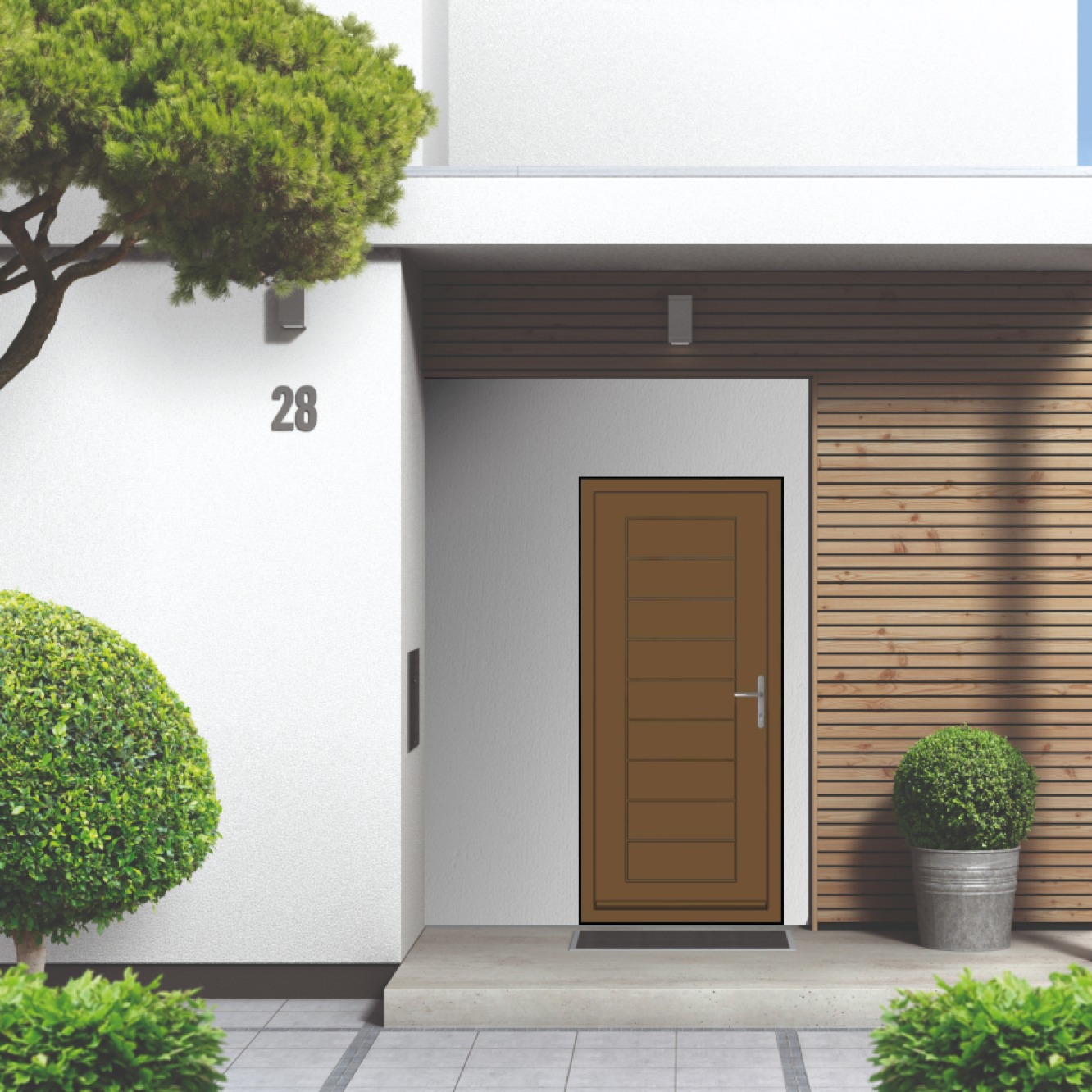 Smart Signature Portobello Aluminium Composite Door In Pearl gold (RAL 1036M) Image