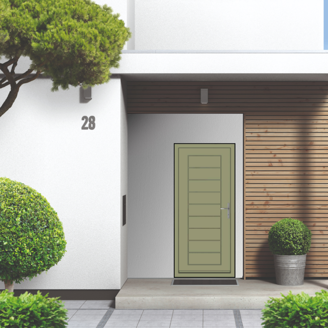 Smart Signature Portobello Aluminium Composite Door In Moorland Green (RAL 12B21M) Image