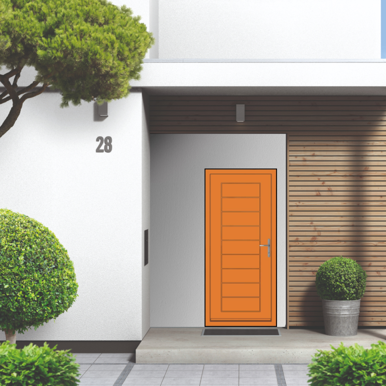 Smart Signature Portobello Aluminium Composite Door In Pastel Orange (RAL 2003M) Image