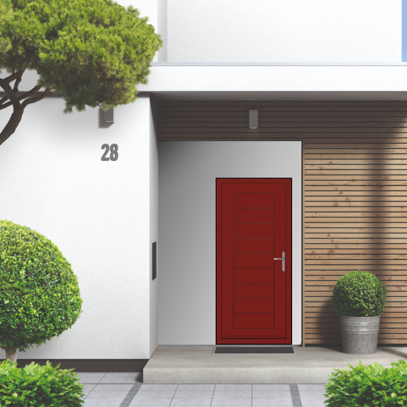 Smart Signature Portobello Aluminium Composite Door In Brown red (RAL 3011M) Image