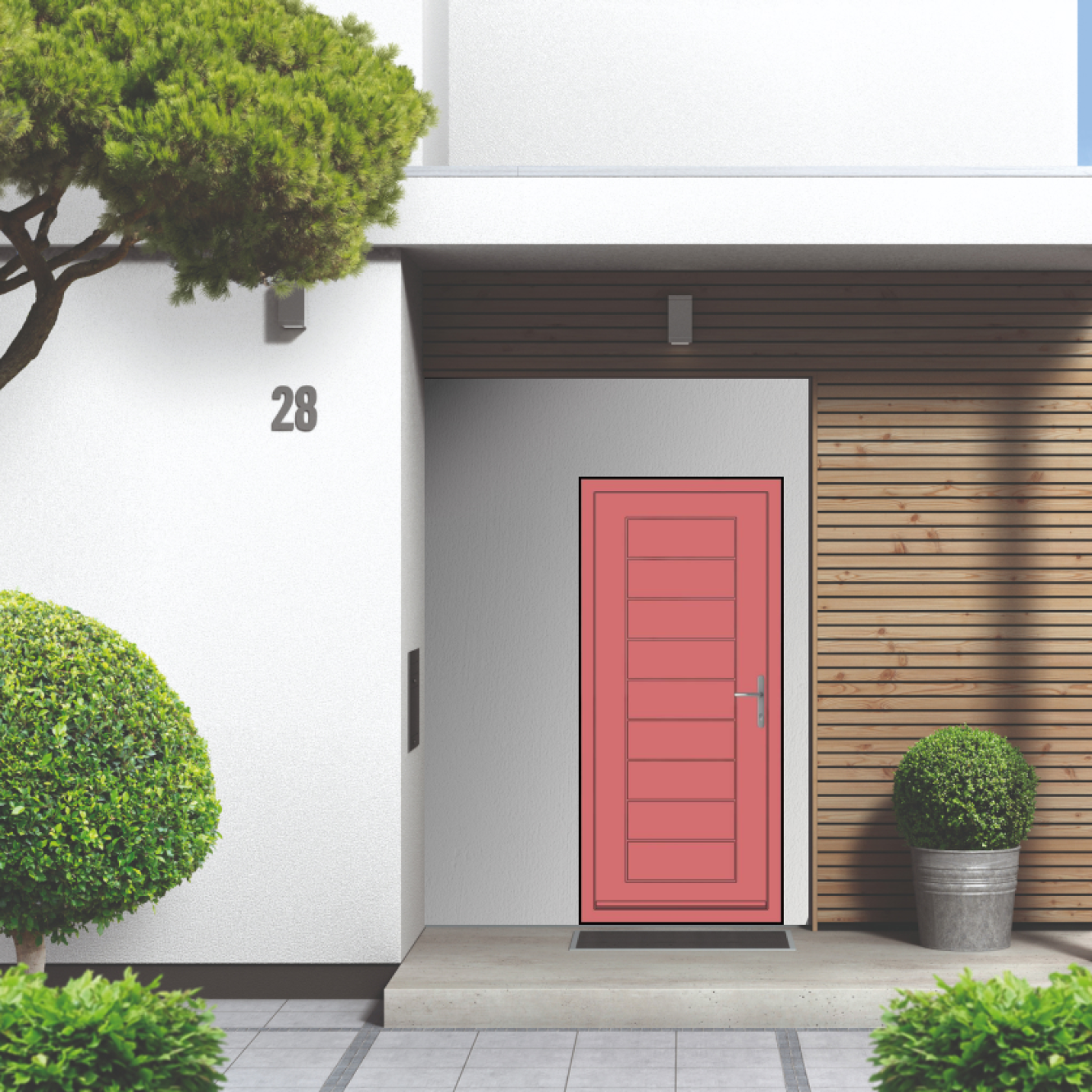 Smart Signature Portobello Aluminium Composite Door In Antique pink  (RAL 3014M) Image