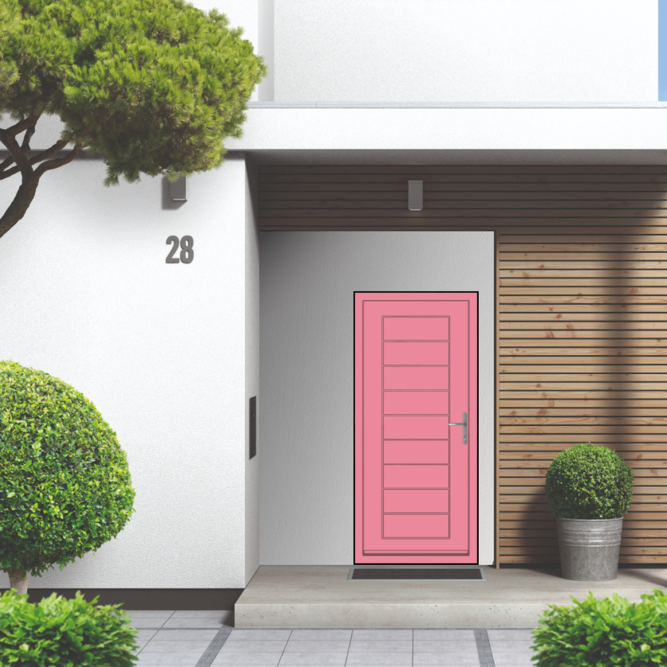 Smart Signature Portobello Aluminium Composite Door In Light pink (RAL 3015M) Image