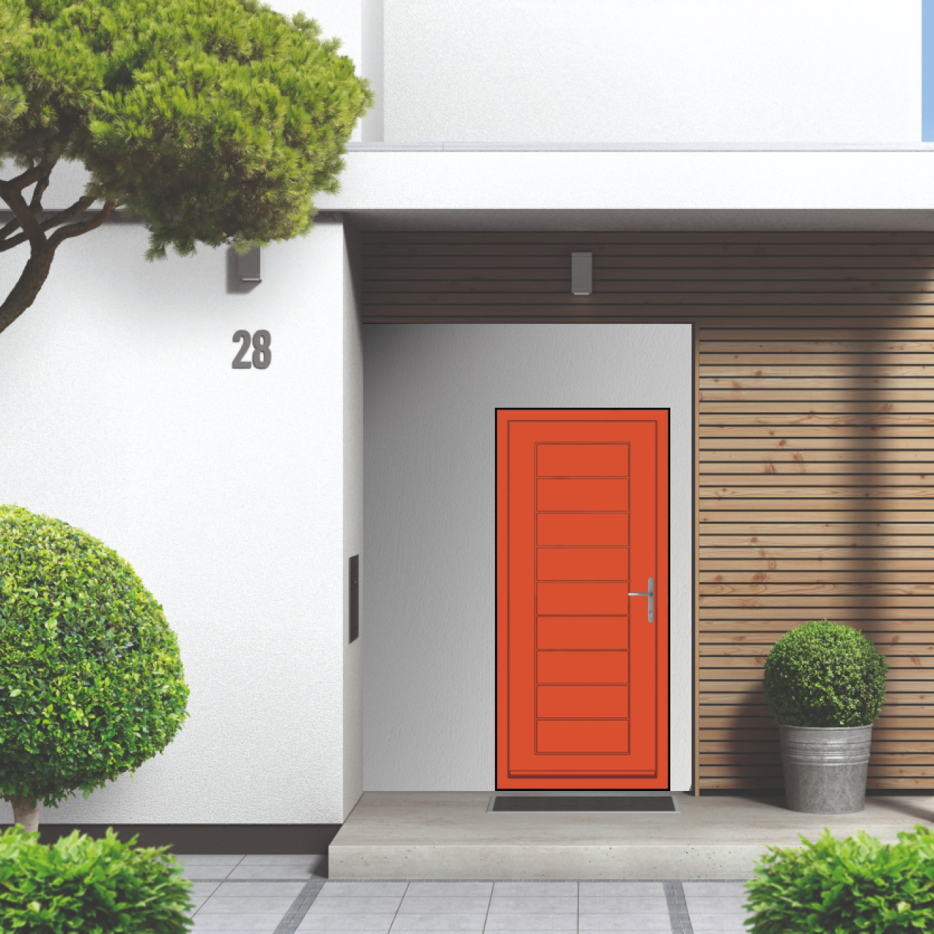 Smart Signature Portobello Aluminium Composite Door In Salmon pink (RAL 3022M) Image