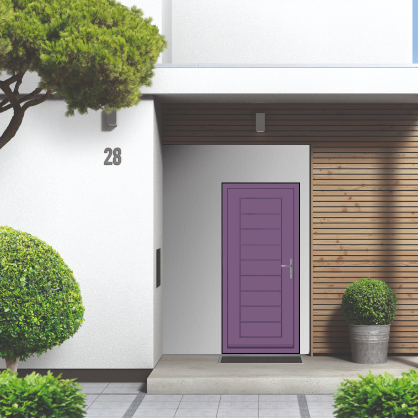 Smart Signature Portobello Aluminium Composite Door In Red lilac (RAL 4001M) Image