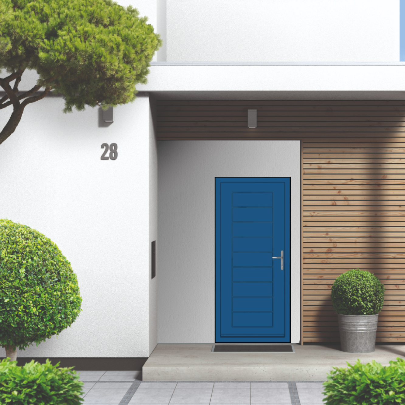 Smart Signature Portobello Aluminium Composite Door In Capri blue (RAL 5019M) Image