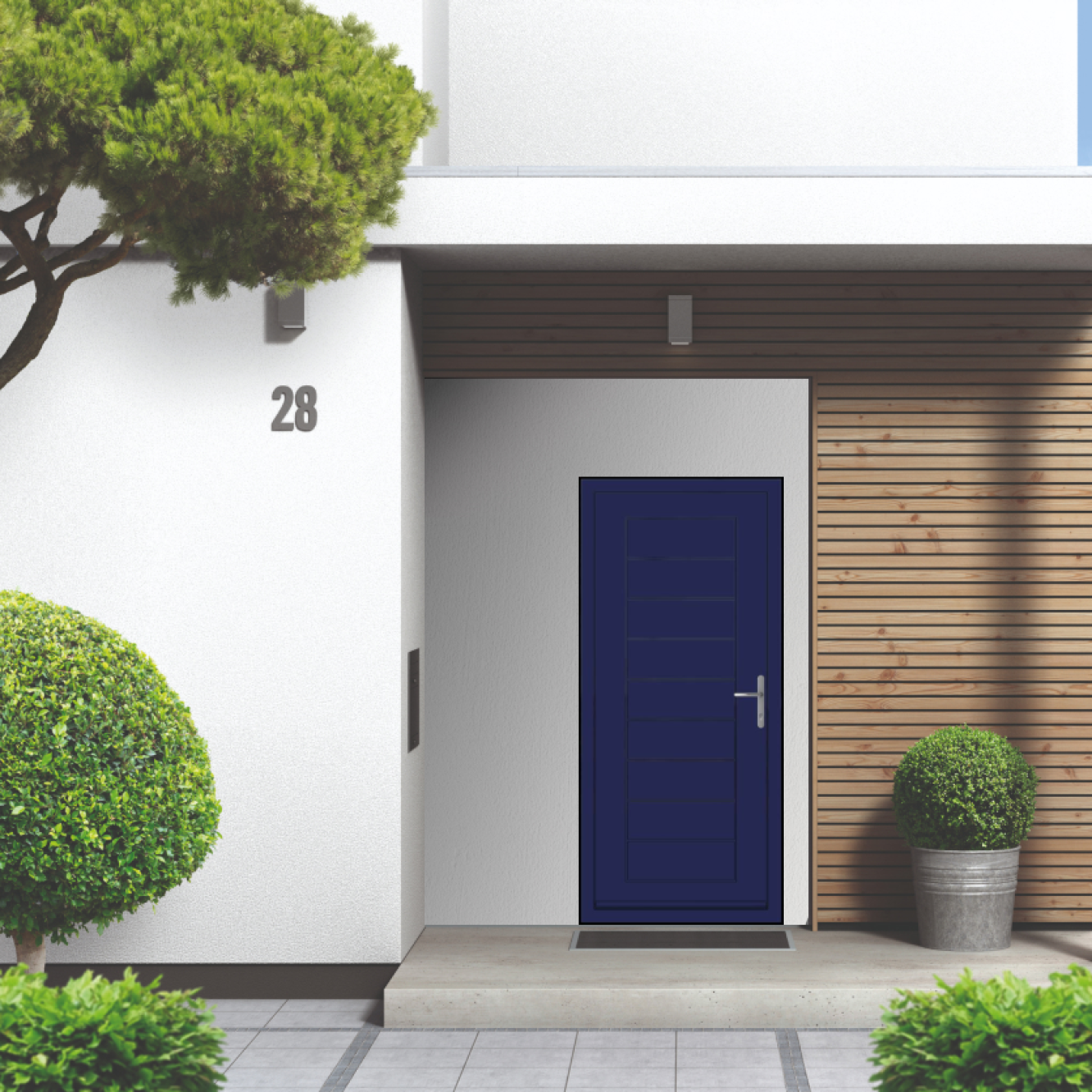 Smart Signature Portobello Aluminium Composite Door In Night blue (RAL 5022M) Image