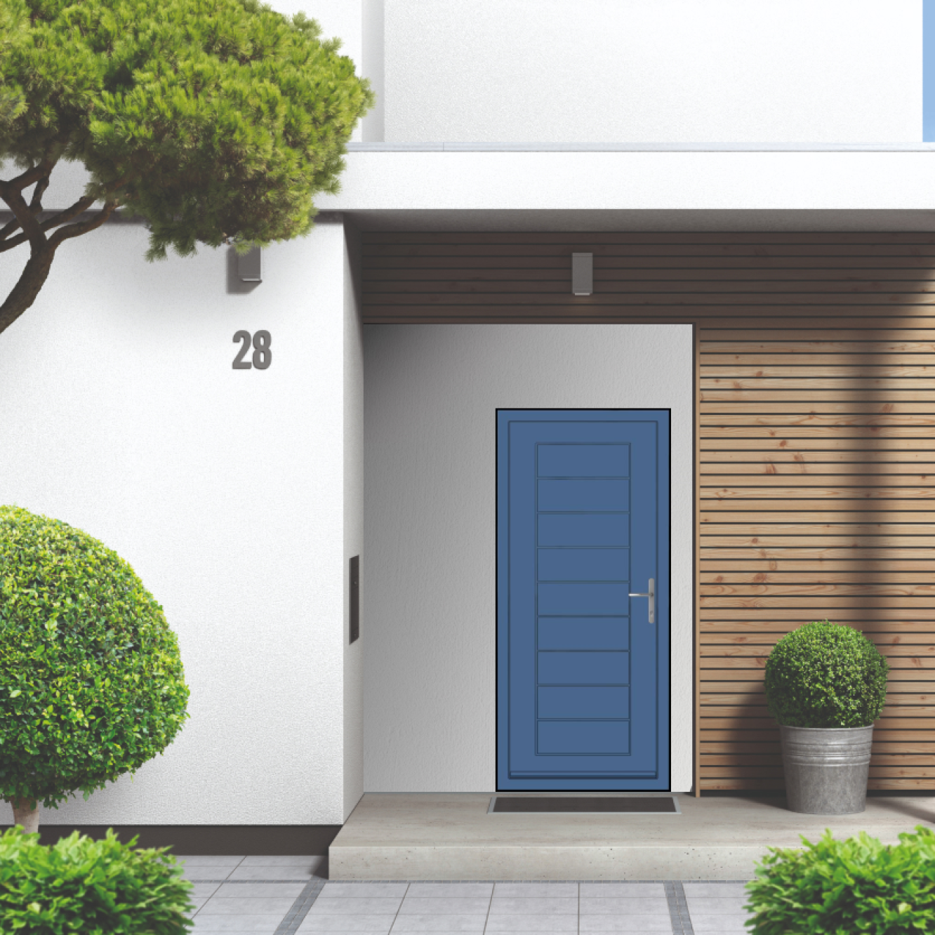 Smart Signature Portobello Aluminium Composite Door In Distant blue (RAL 5023M) Image