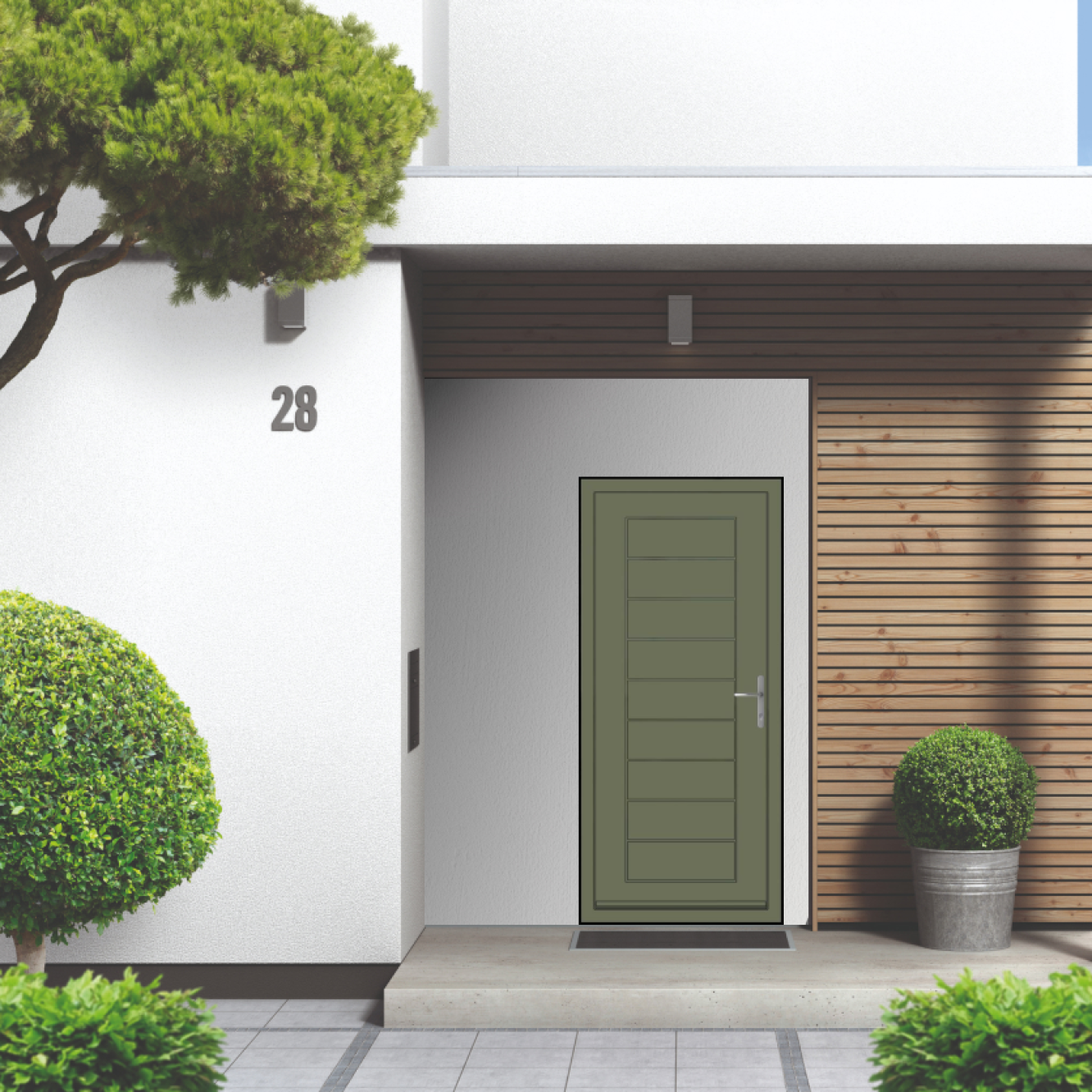 Smart Signature Portobello Aluminium Composite Door In Moss Green (RAL 6005M) Image