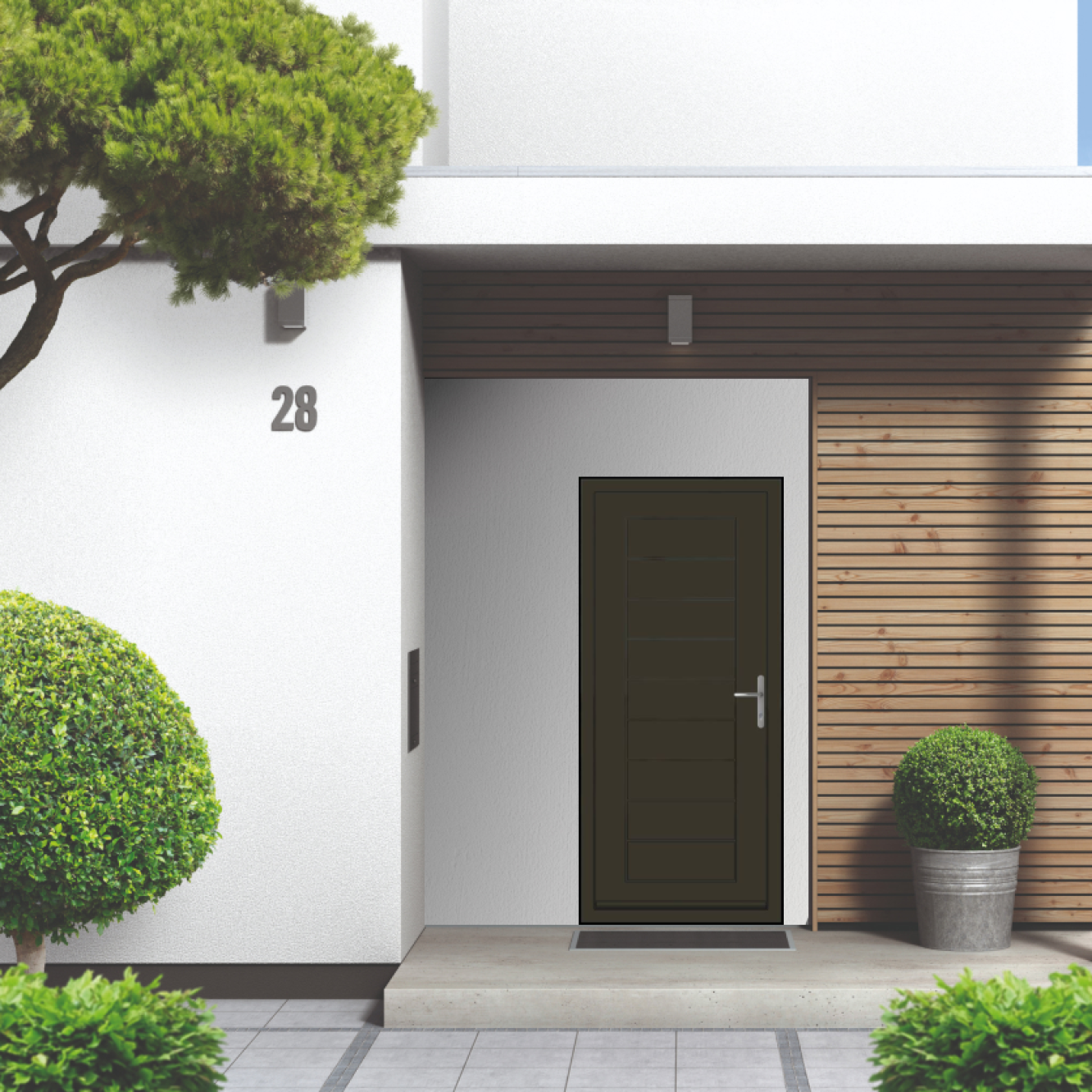 Smart Signature Portobello Aluminium Composite Door In Brown green (RAL 6008M) Image