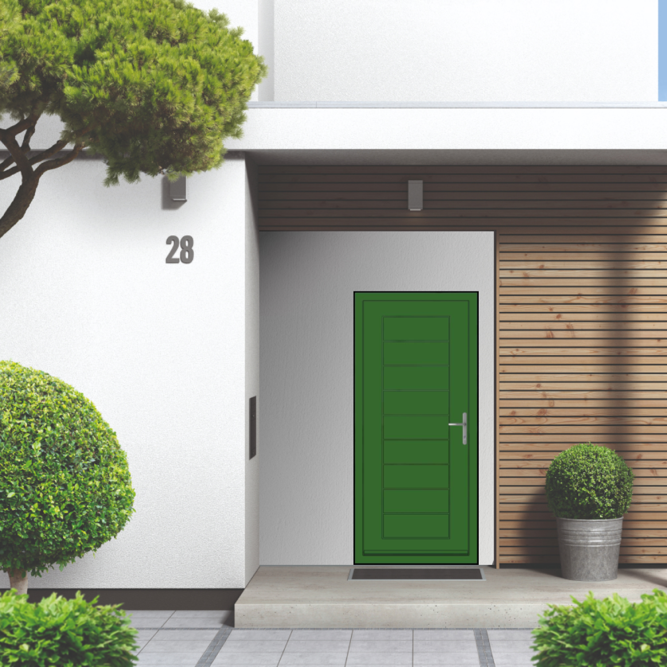 Smart Signature Portobello Aluminium Composite Door In Grass green (RAL 6010M) Image