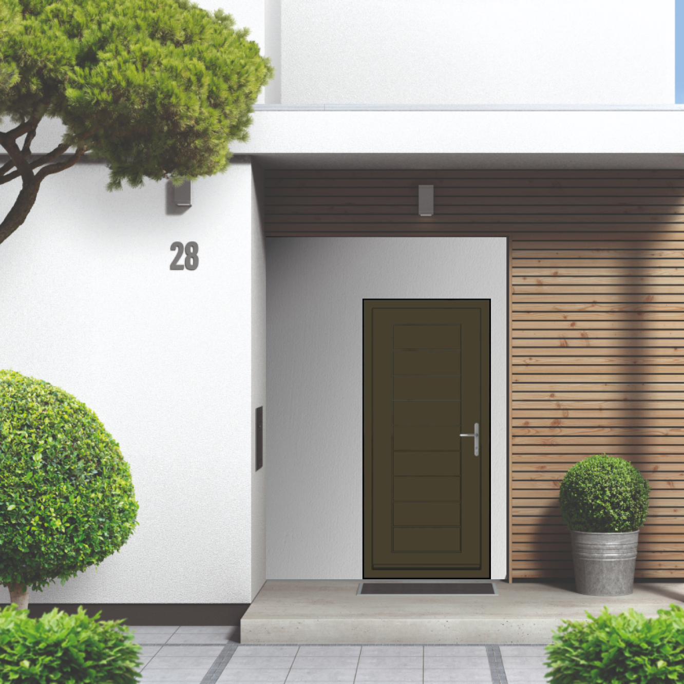 Smart Signature Portobello Aluminium Composite Door In Yellow olive (RAL 6014M) Image