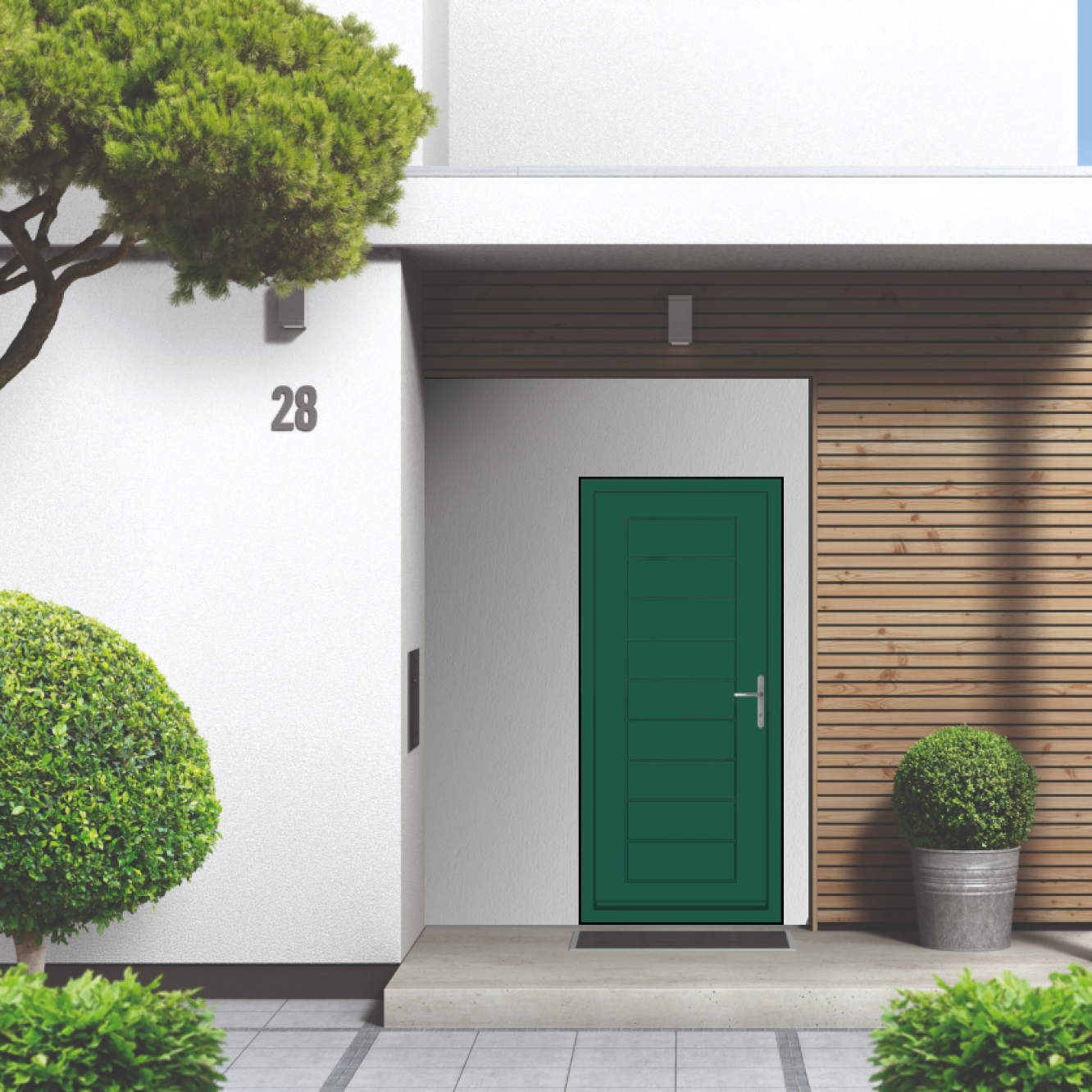 Smart Signature Portobello Aluminium Composite Door In Turquoise green (RAL 6016M) Image