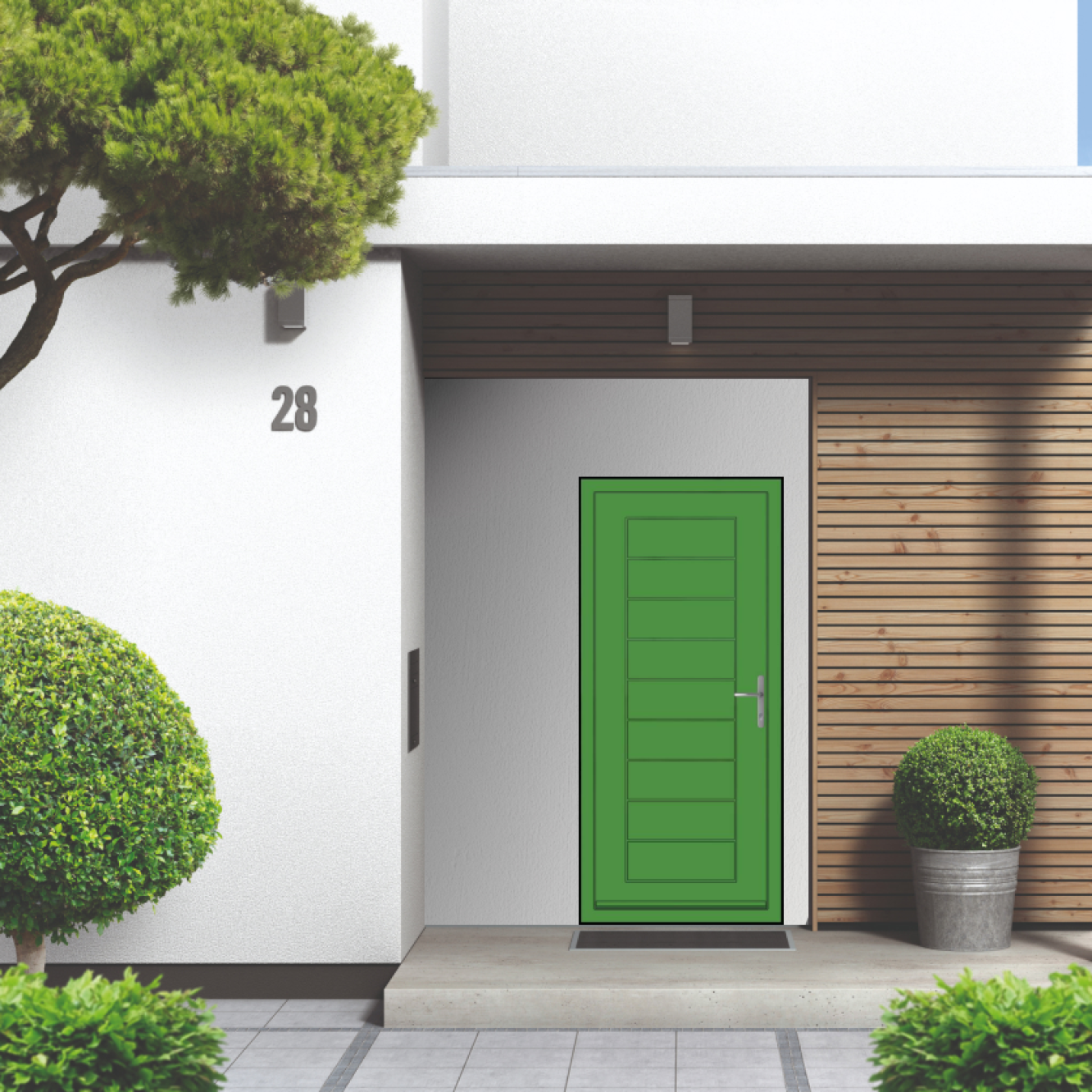 Smart Signature Portobello Aluminium Composite Door In May green (RAL 6017M) Image