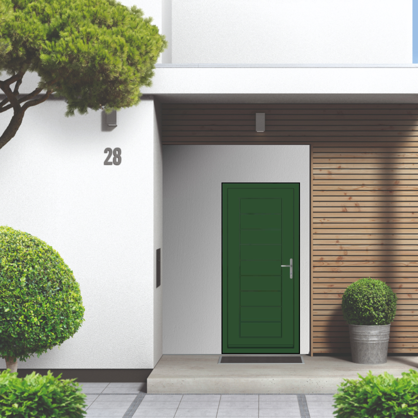 Smart Signature Portobello Aluminium Composite Door In Pearl green (RAL 6035M) Image