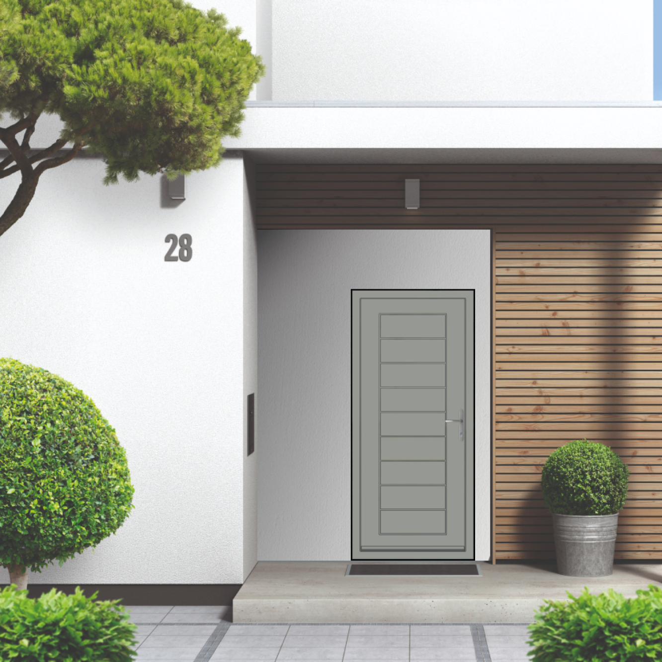Smart Signature Portobello Aluminium Composite Door In Signal grey (RAL 7004M) Image