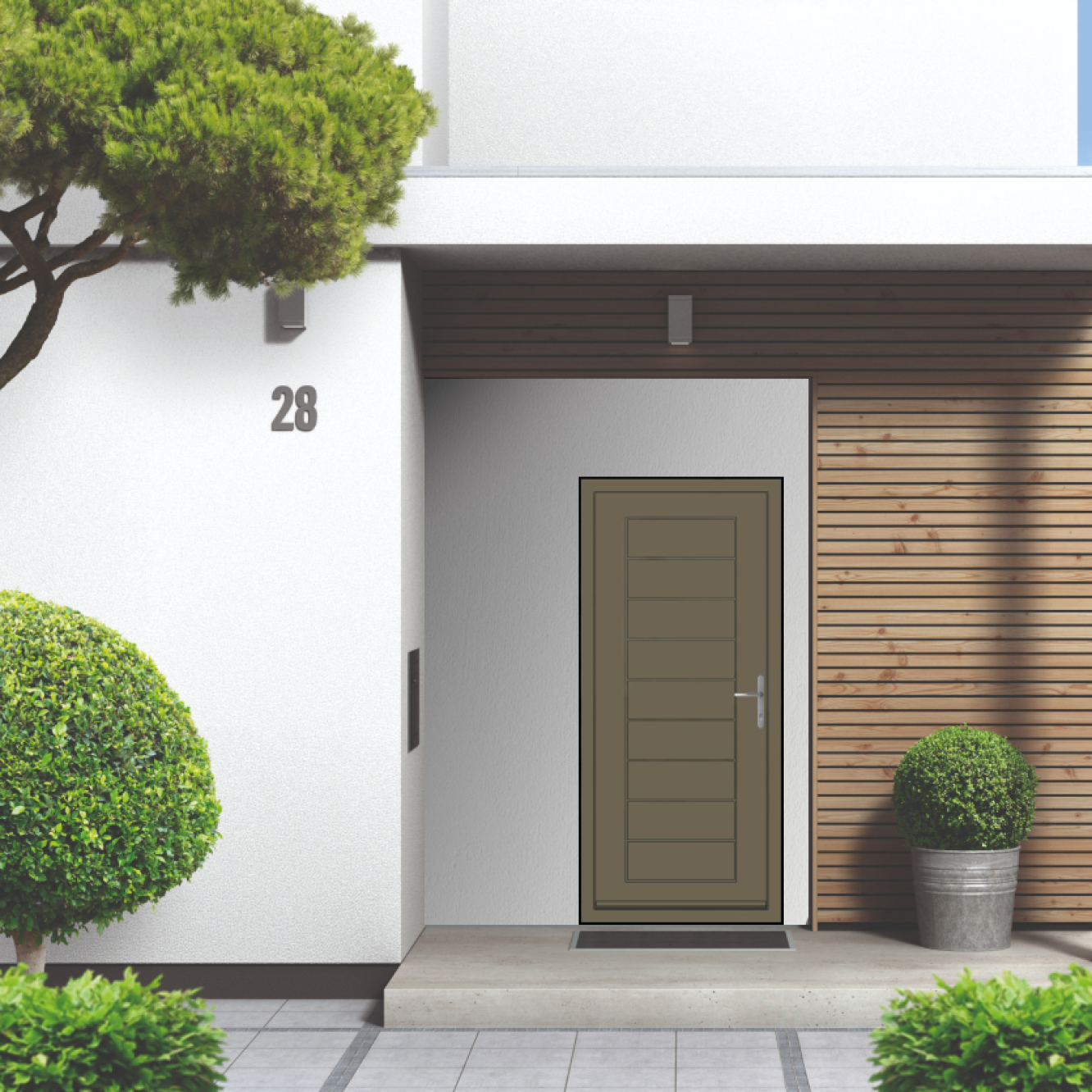 Smart Signature Portobello Aluminium Composite Door In Beige grey (RAL 7006M) Image