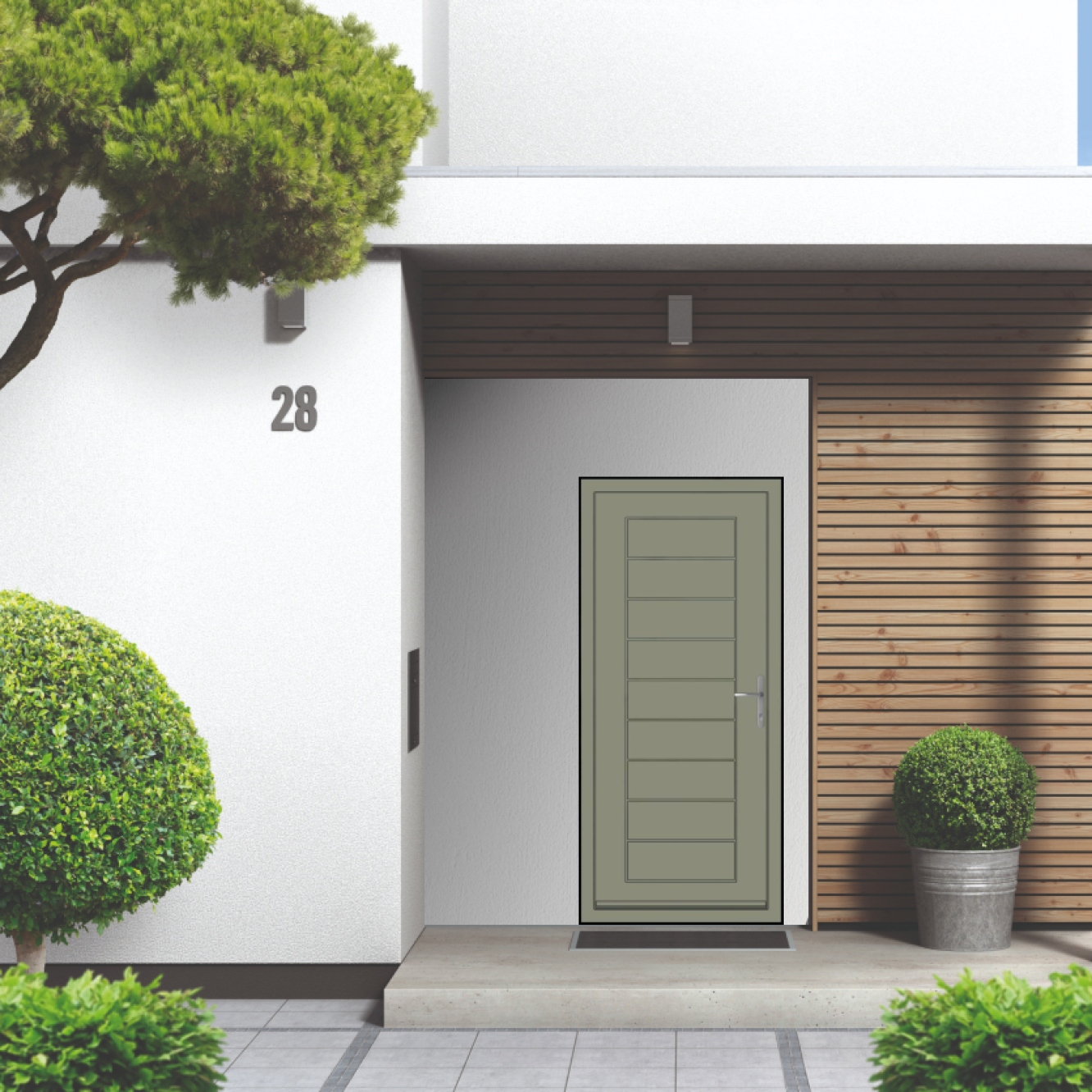 Smart Signature Portobello Aluminium Composite Door In Stone grey (RAL 7030M) Image