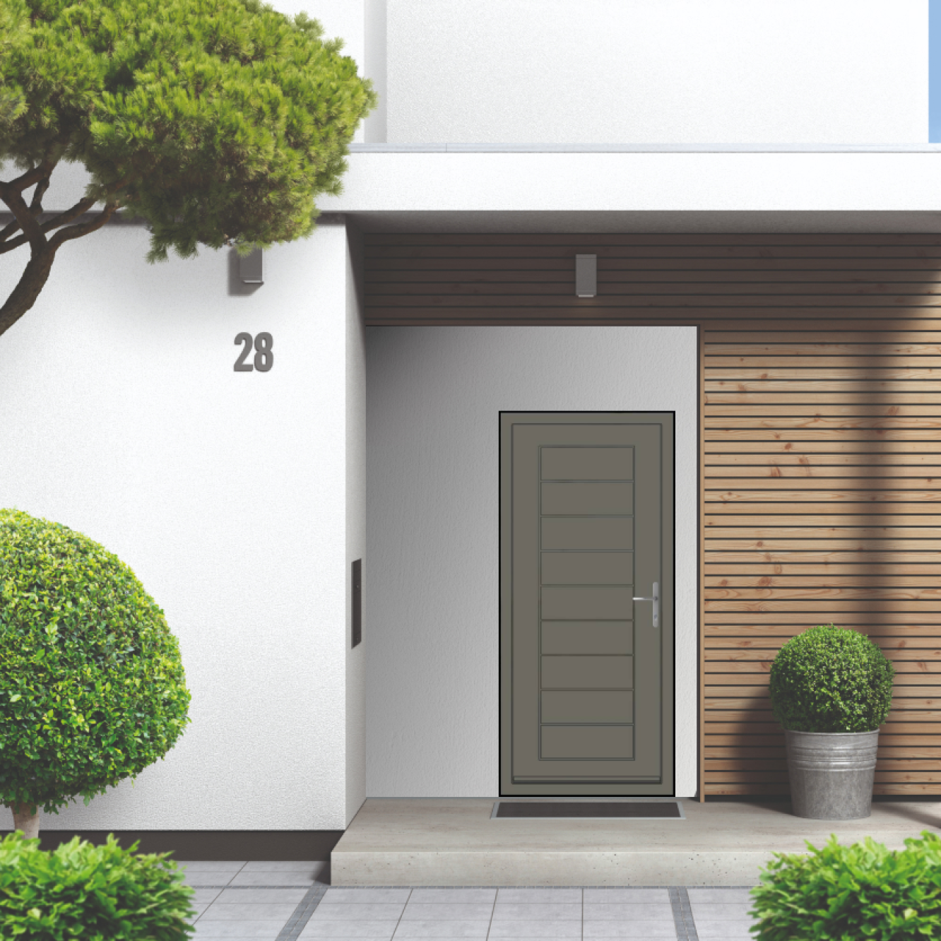 Smart Signature Portobello Aluminium Composite Door In Quartz Grey (RAL 7039M) Image