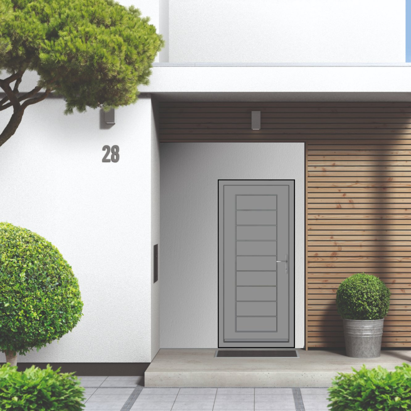 Smart Signature Portobello Aluminium Composite Door In Telegrey 1 (RAL 7045M) Image