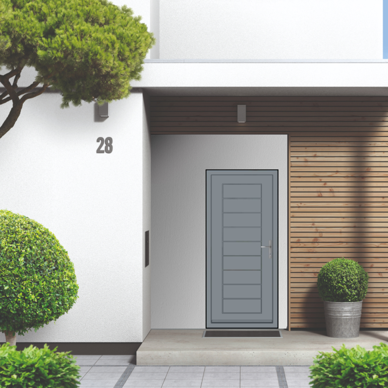 Smart Signature Portobello Aluminium Composite Door In Telegrey 2 (RAL 7046M) Image