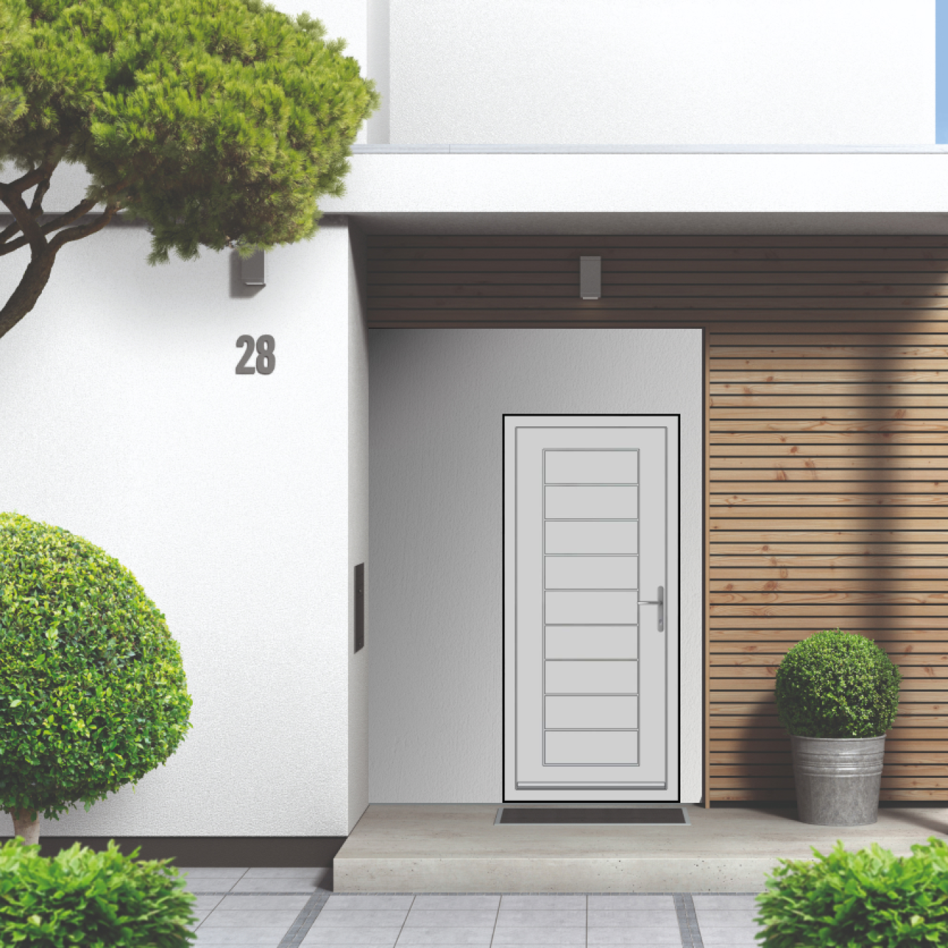 Smart Signature Portobello Aluminium Composite Door In Telegrey 4 (RAL 7047M) Image
