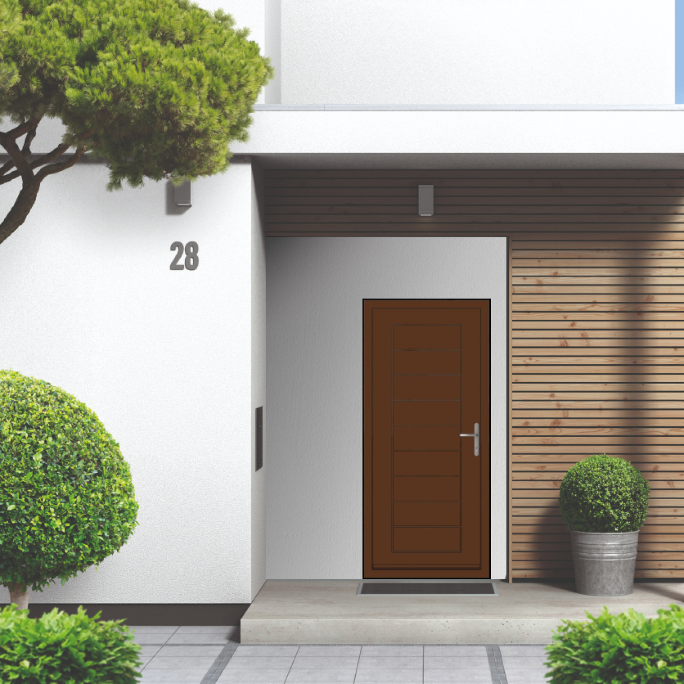 Smart Signature Portobello Aluminium Composite Door In Fawn brown (RAL 8007M) Image