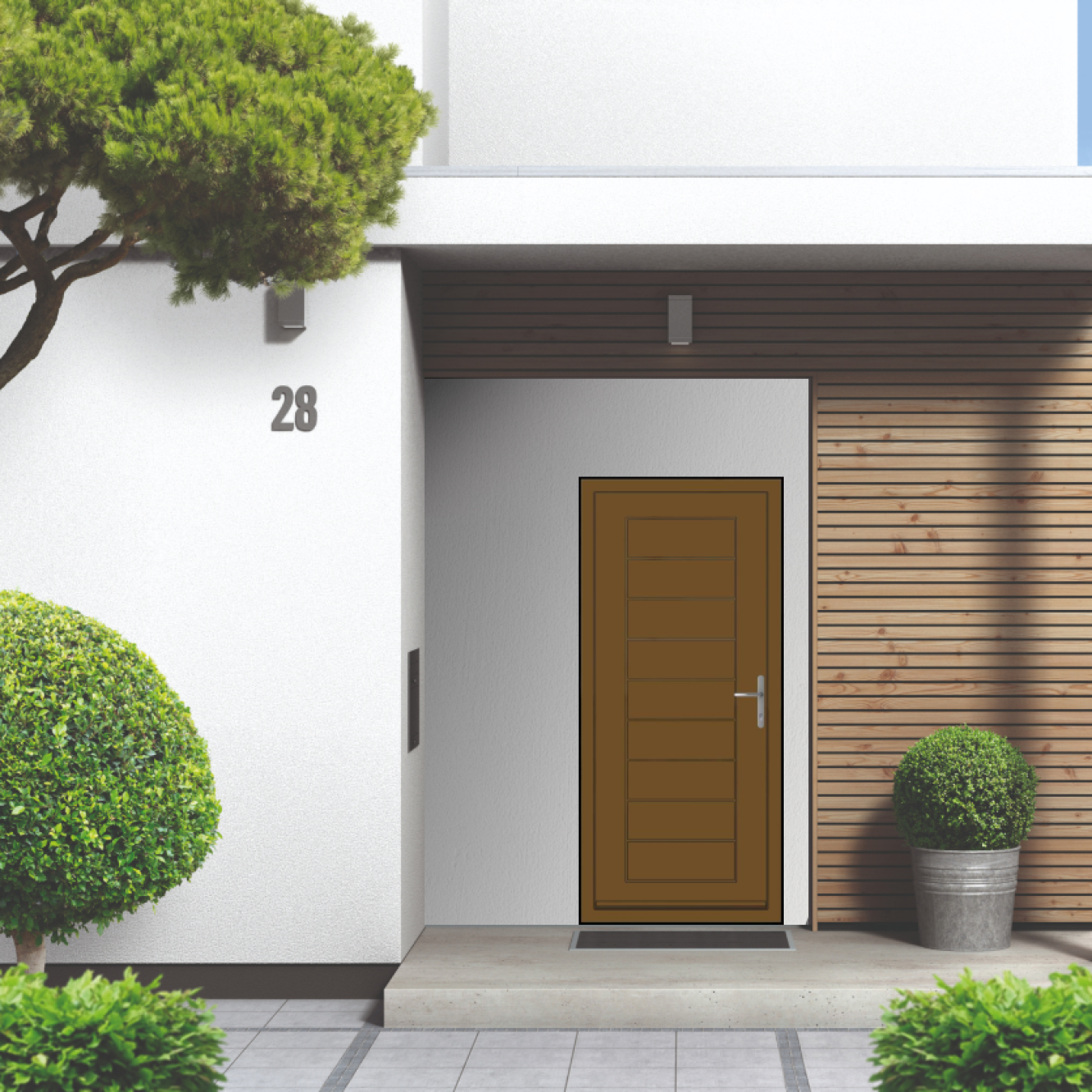 Smart Signature Portobello Aluminium Composite Door In Olive brown (RAL 8008M) Image