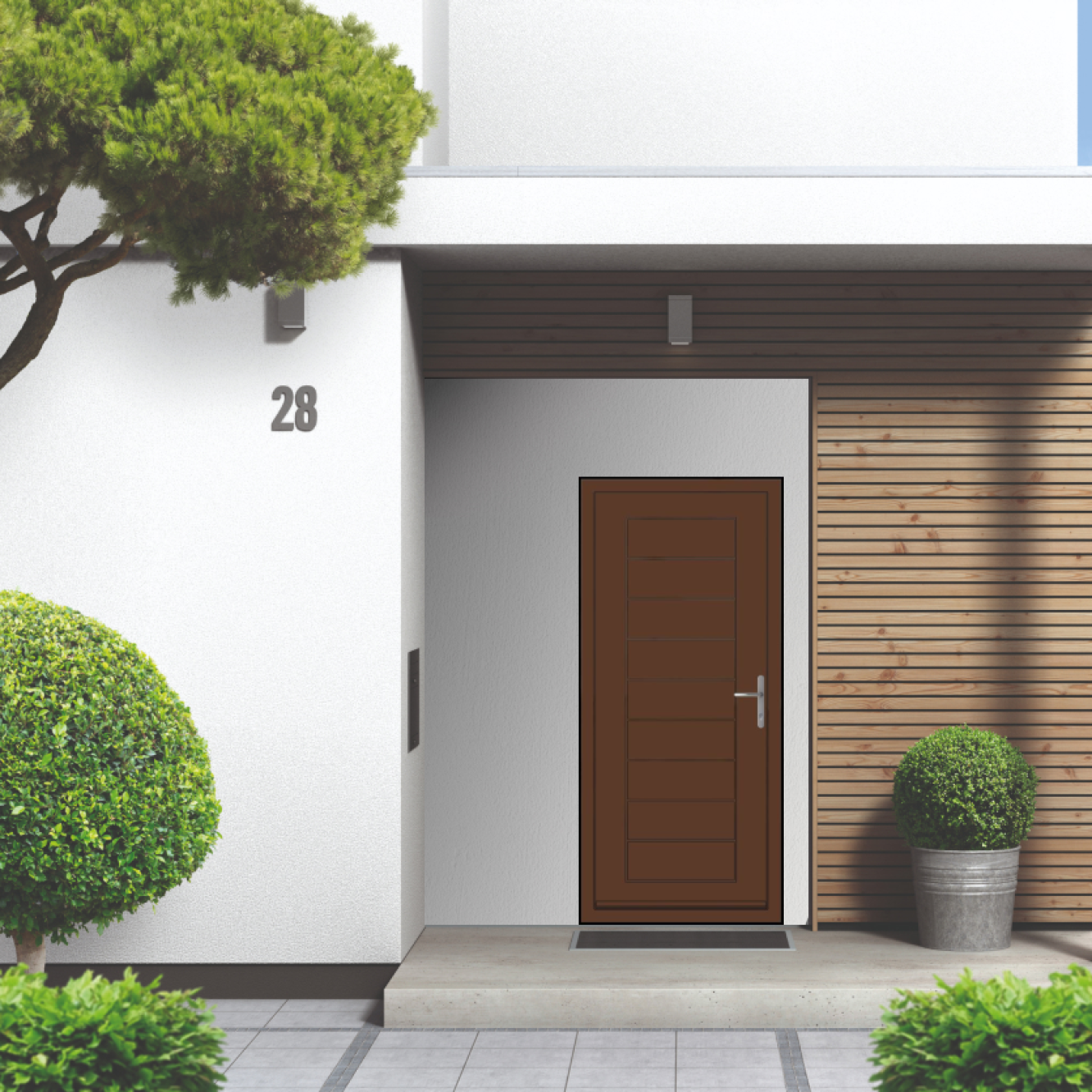 Smart Signature Portobello Aluminium Composite Door In Nut brown (RAL 8011M) Image