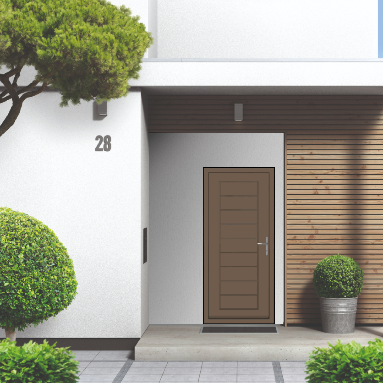 Smart Signature Portobello Aluminium Composite Door In Pale brown (RAL 8025M) Image