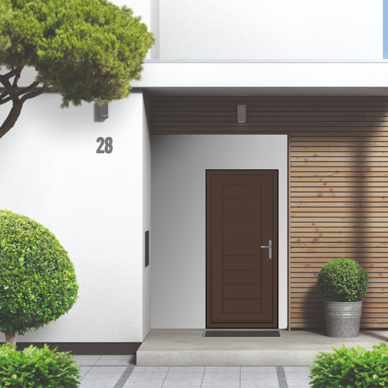 Smart Signature Portobello Aluminium Composite Door In Terra brown (RAL 8028M) Image