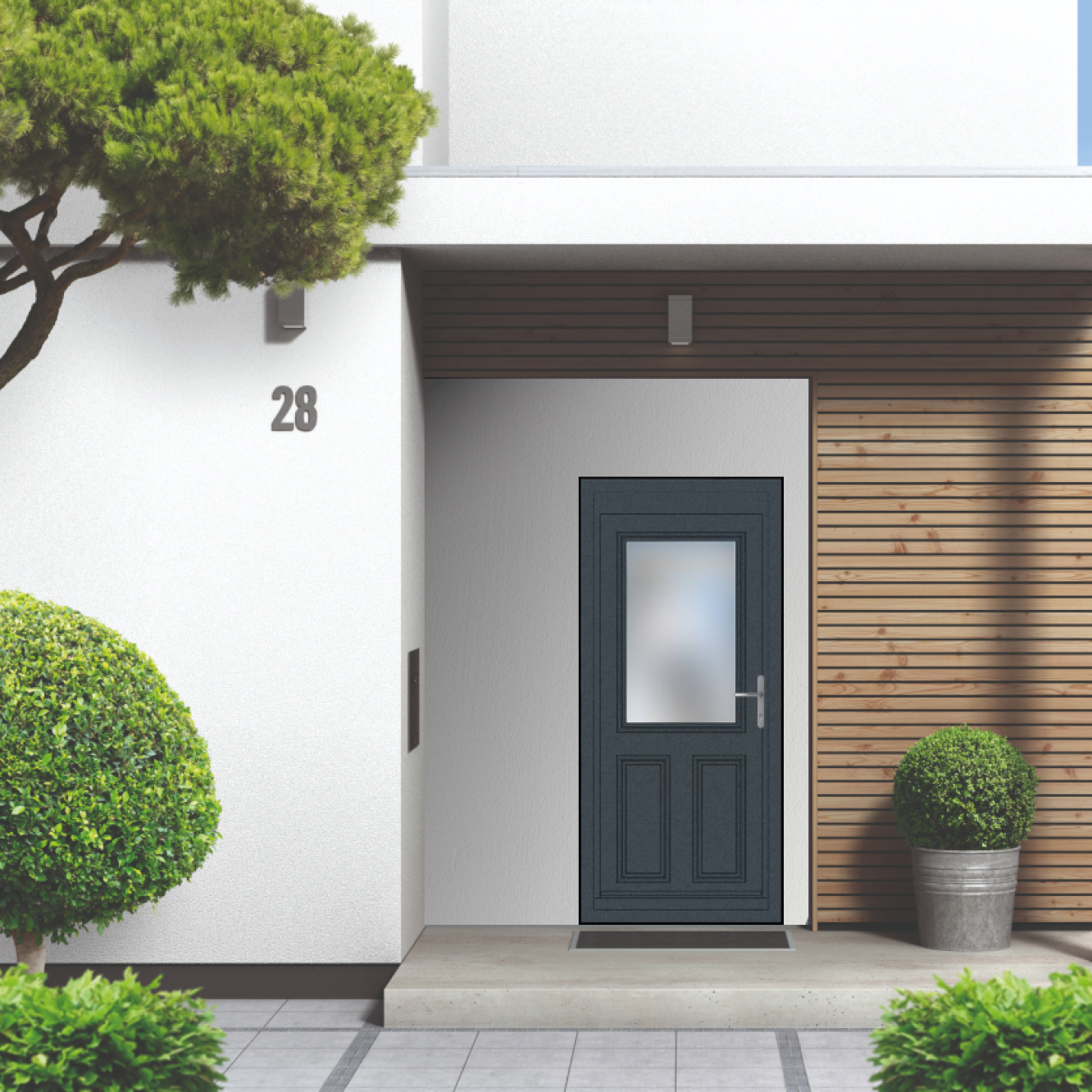Smart Signature Baker Aluminium Composite Door In Antique Grey Image