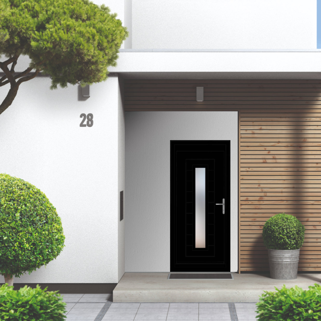 Smart Signature Portobello Full Glazed Aluminium Composite Door In Black (RAL ALC001) Image