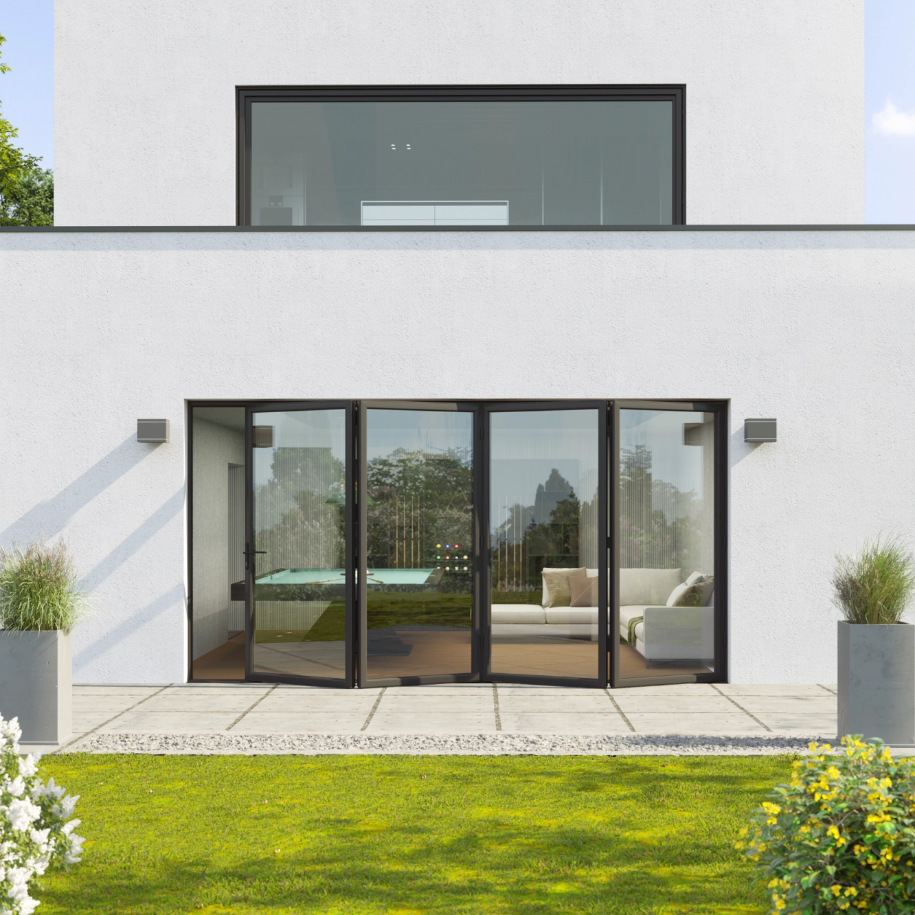 Smart Visofold 4 Pane Bi-Fold Door In Grey (Matt) - (2800mm x 1700mm) Image