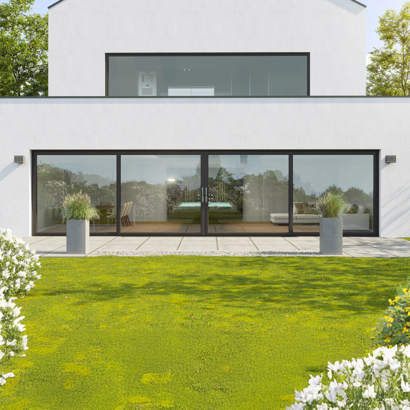Smart Visoglide 4 Pane Sliding Door In Grey (Matt) - (4000mm x 2000mm) Image