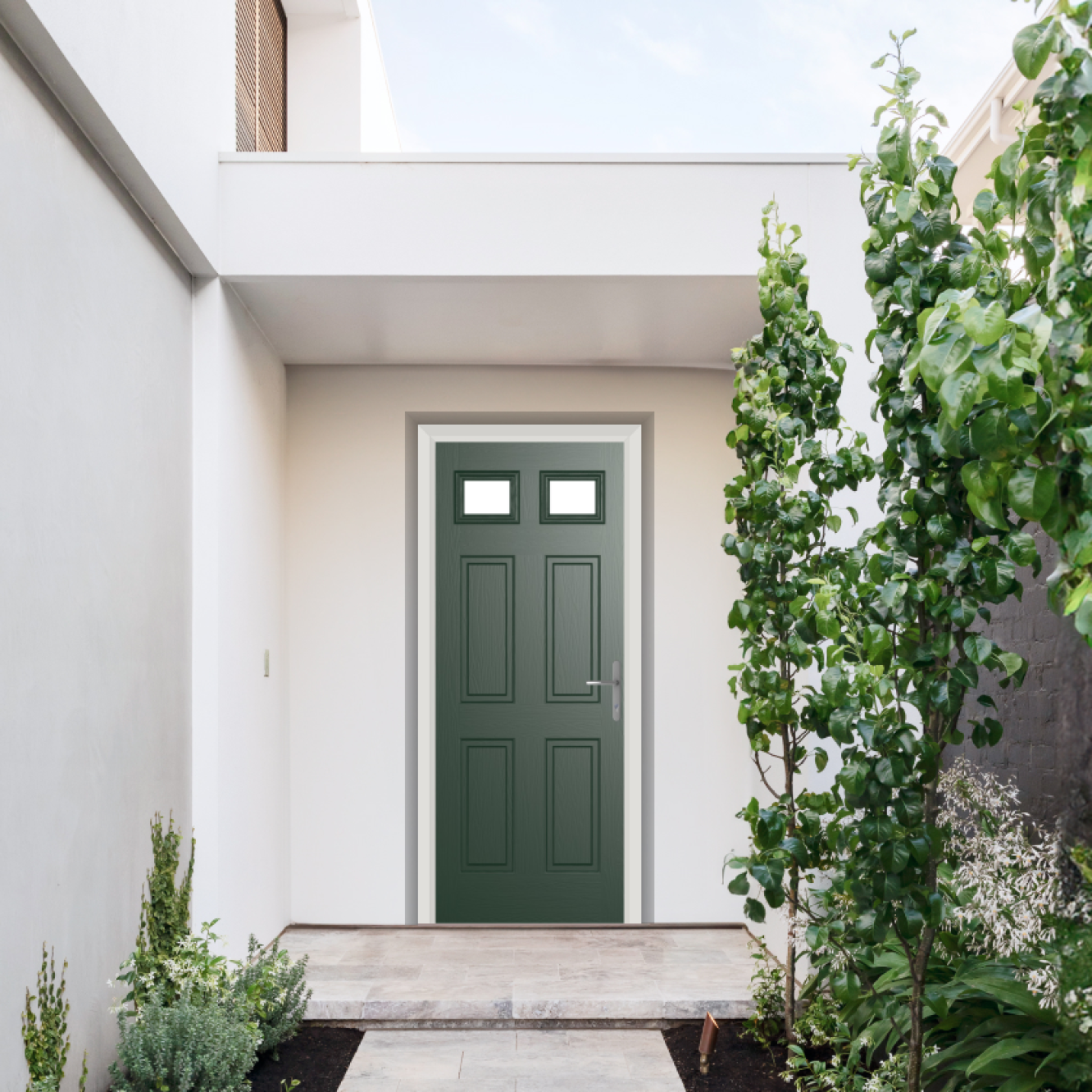 Comp Door Middleton Glazed 2 Composite Door In Green Image